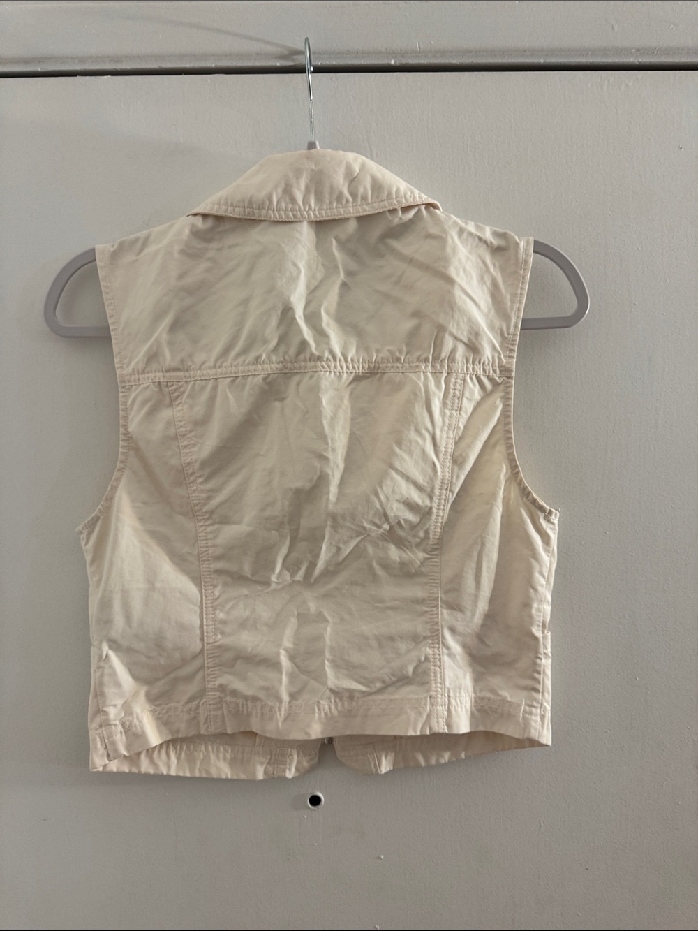 Zara Cream Sleeveless Zip-Front Utility Vest - Picture 3 of 3